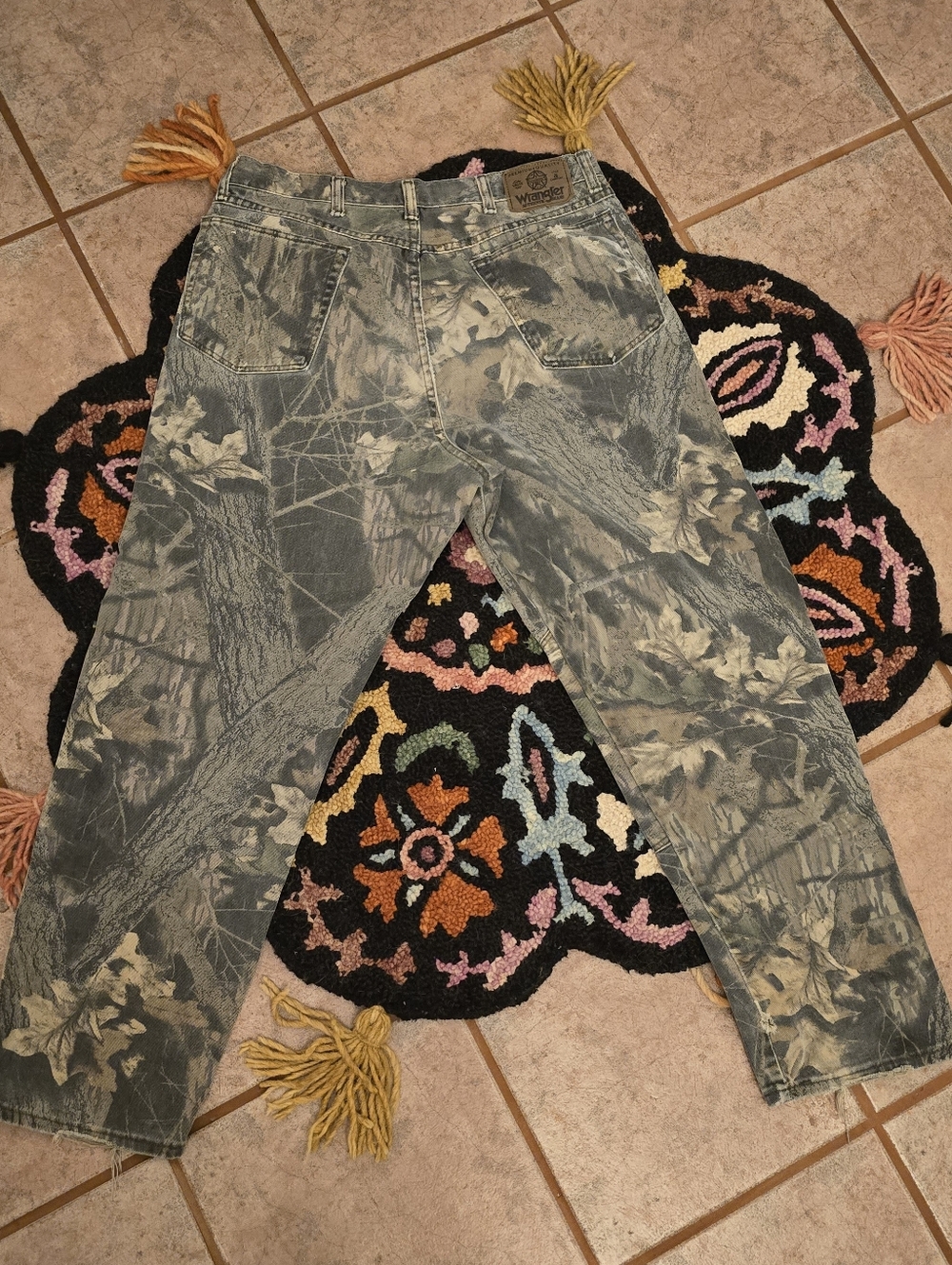 🔥🔥Wrangler Double Knee Y2k Camo Mossy Oak Jeans🔥🔥 Size 33W X 32L Skater Camo - Picture 6 of 8